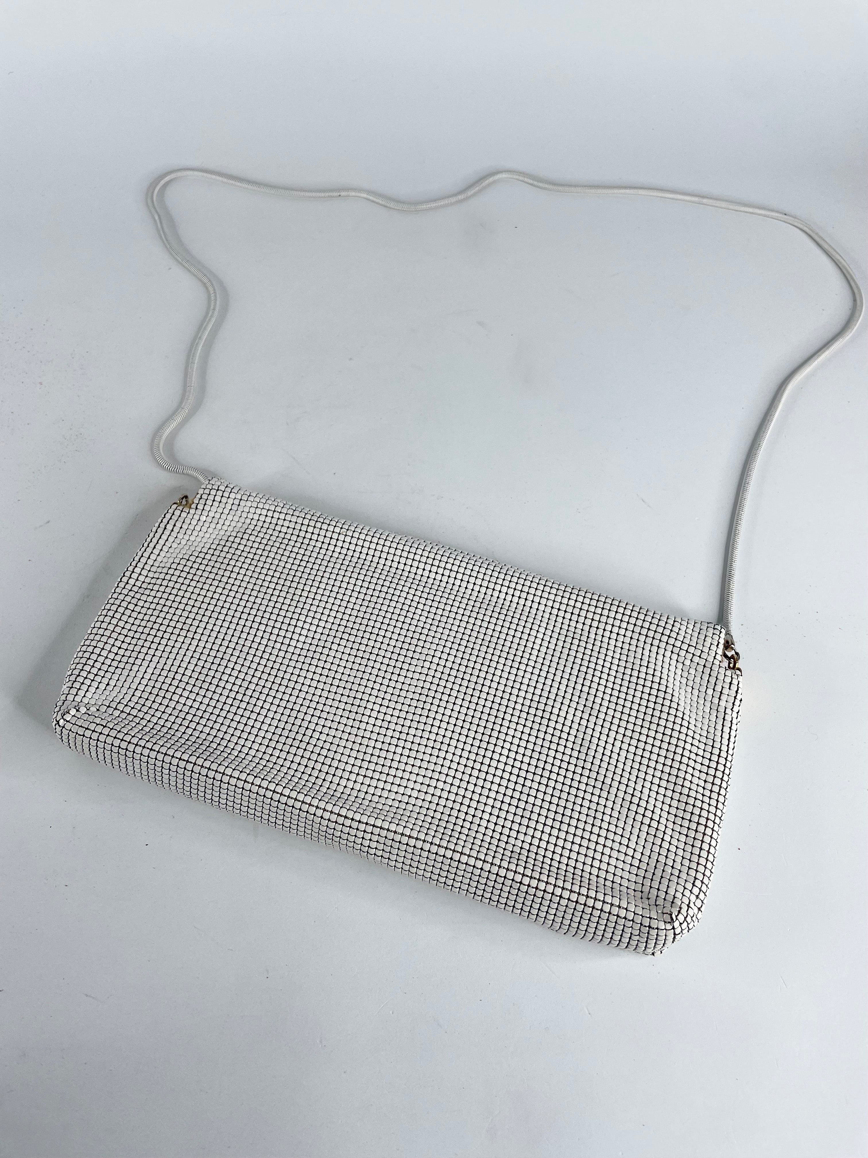 Glomesh Pearl-White Crossbody Evening Bag