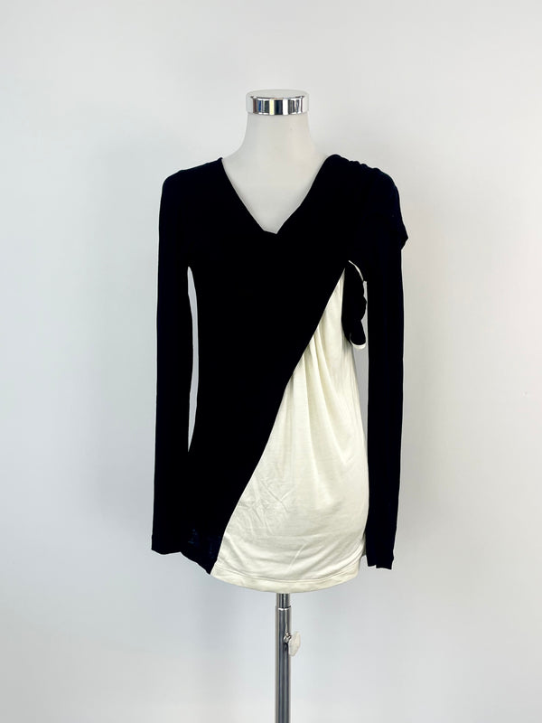 Thakoon Black & White Layered Long Sleeve Top - AU8