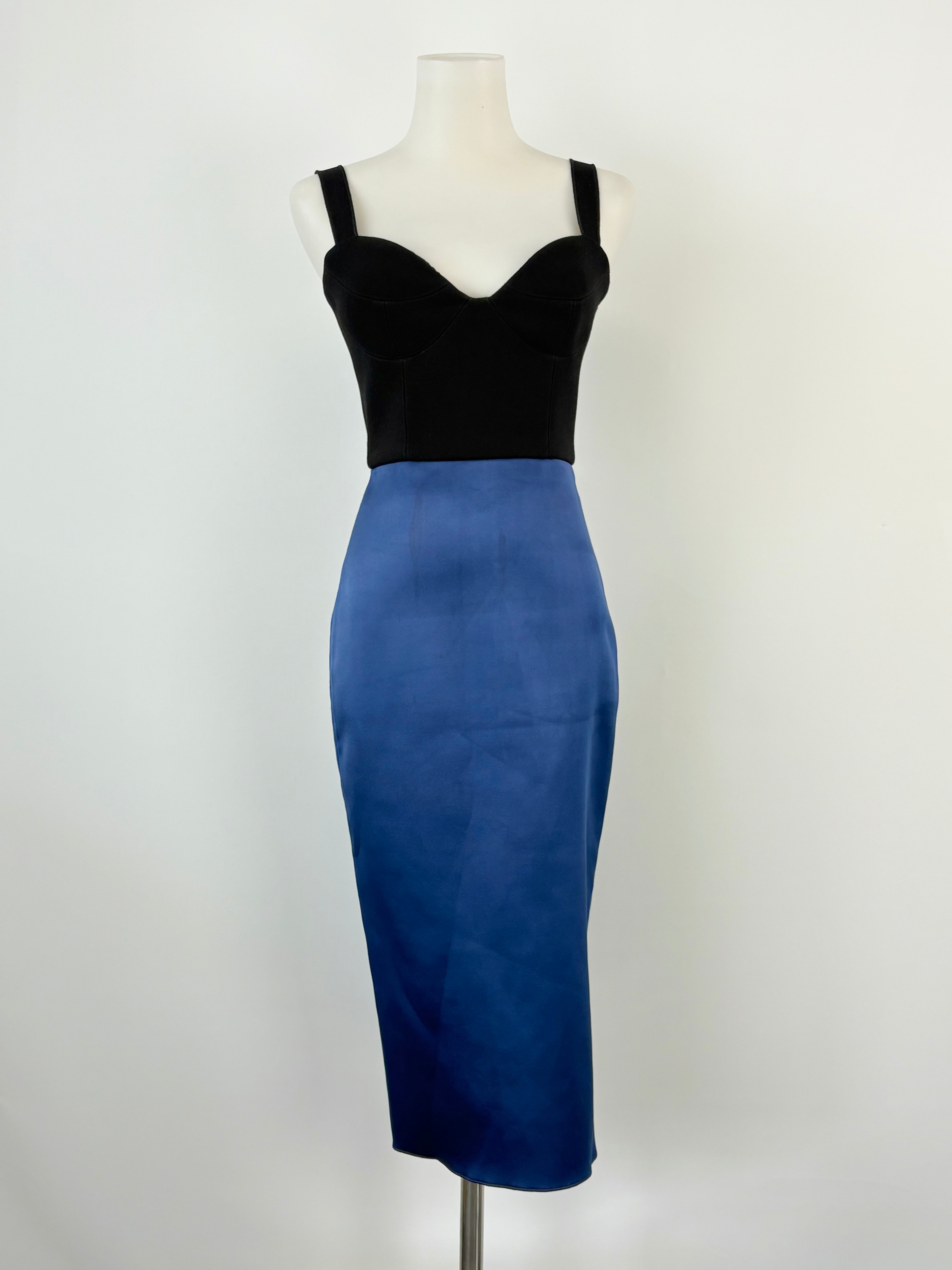 Yeojin Bae Black & Navy Blue Two-Tone Strap Dress - AU6/8