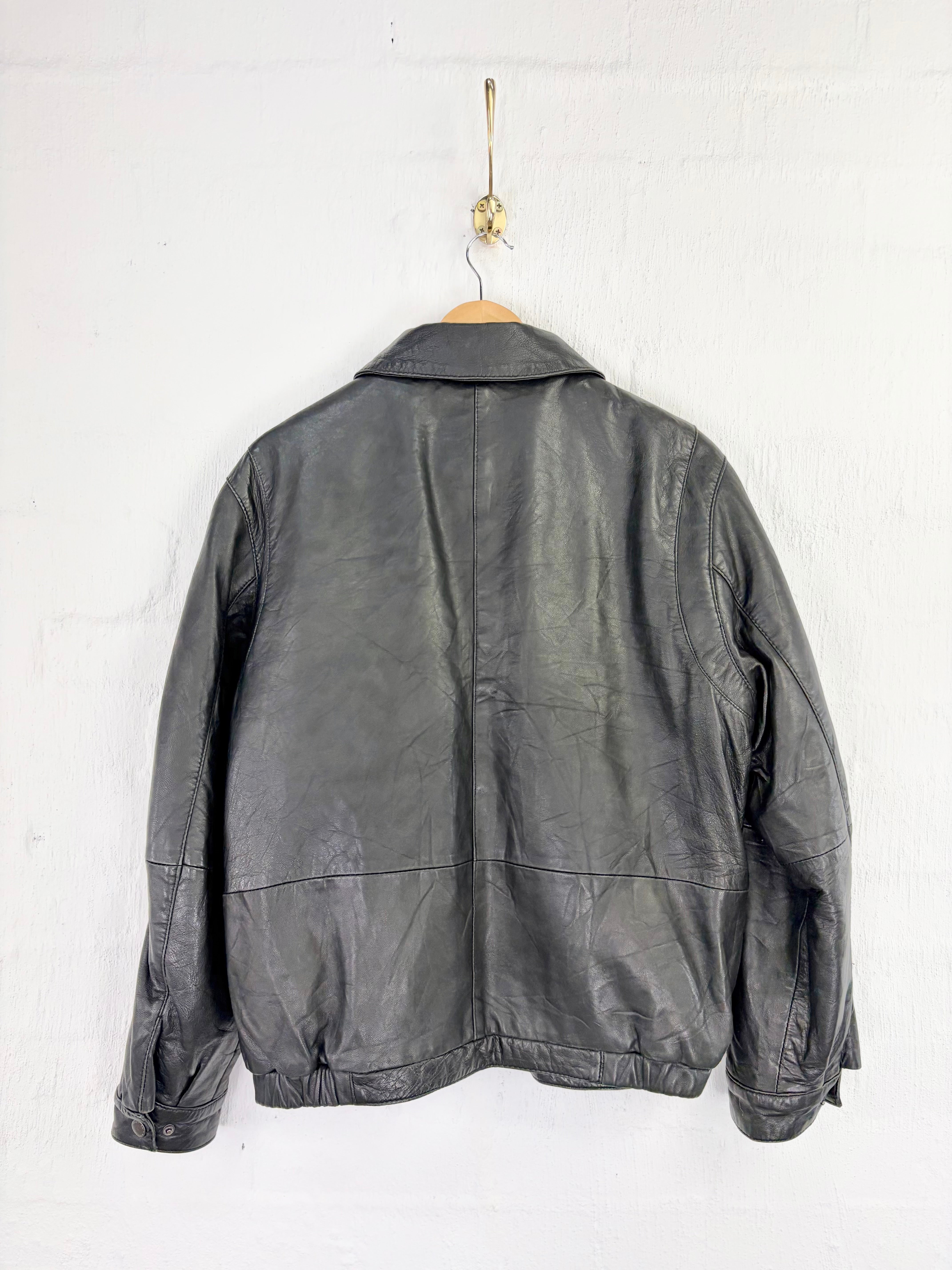 Nautica Black Leather Jacket - M