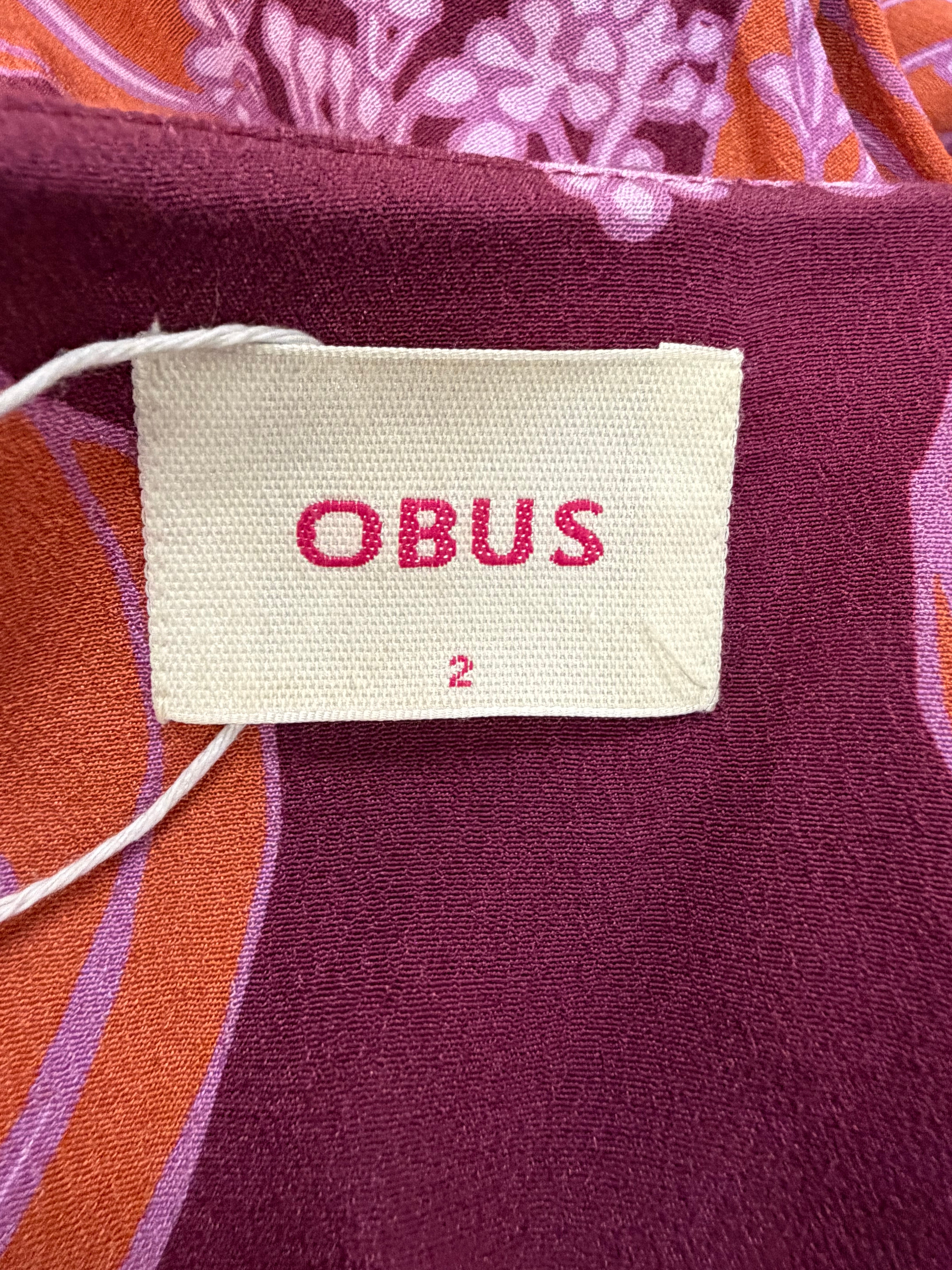 Obus Maroon Floral Patterned Shift Dress - AU10