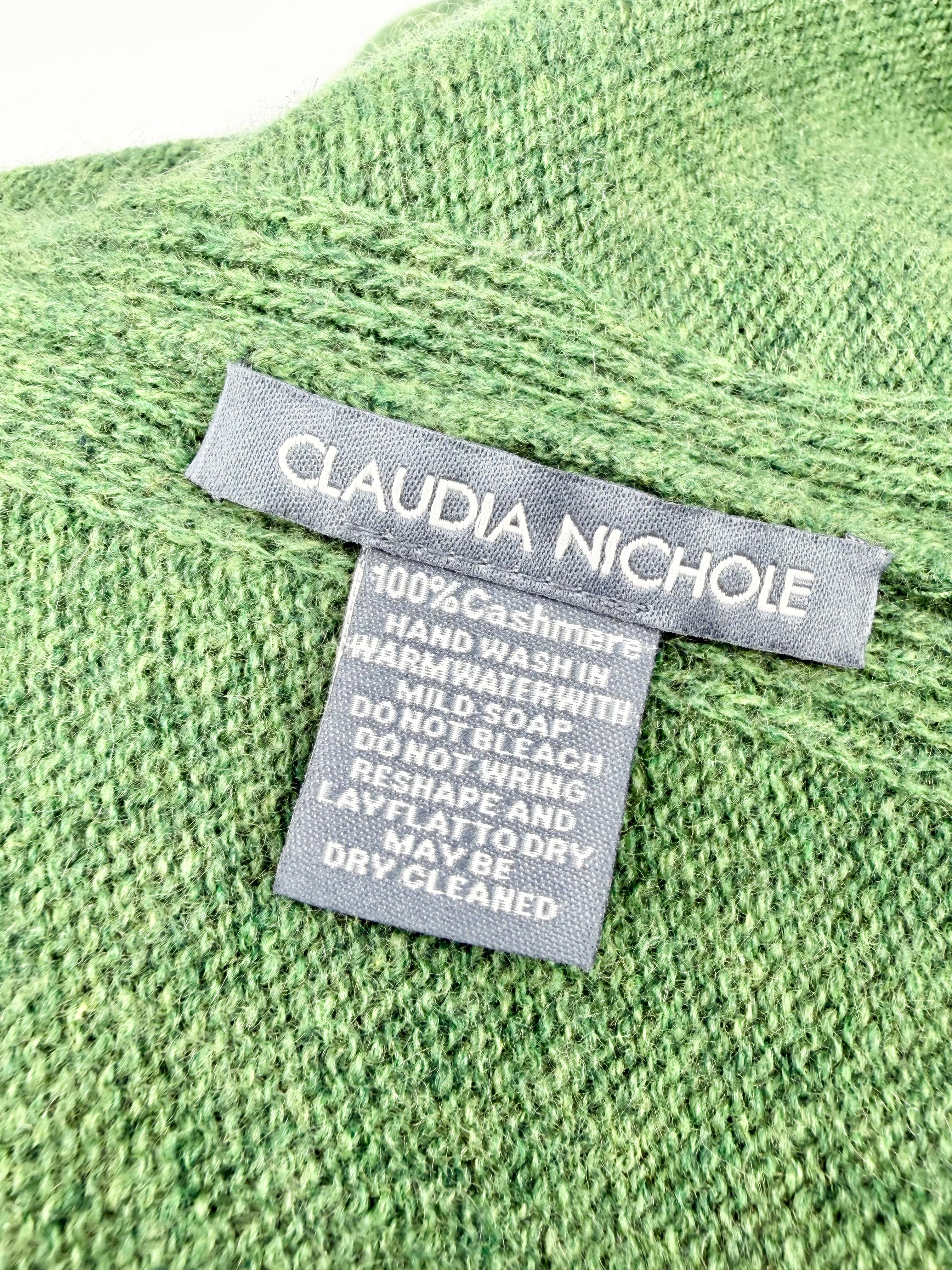 Claudia Nichole Green Cashmere Poncho