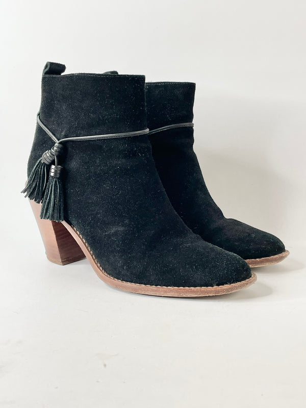 Zimmermann Black Suede Pointed Toe Ankle Boots - EU39