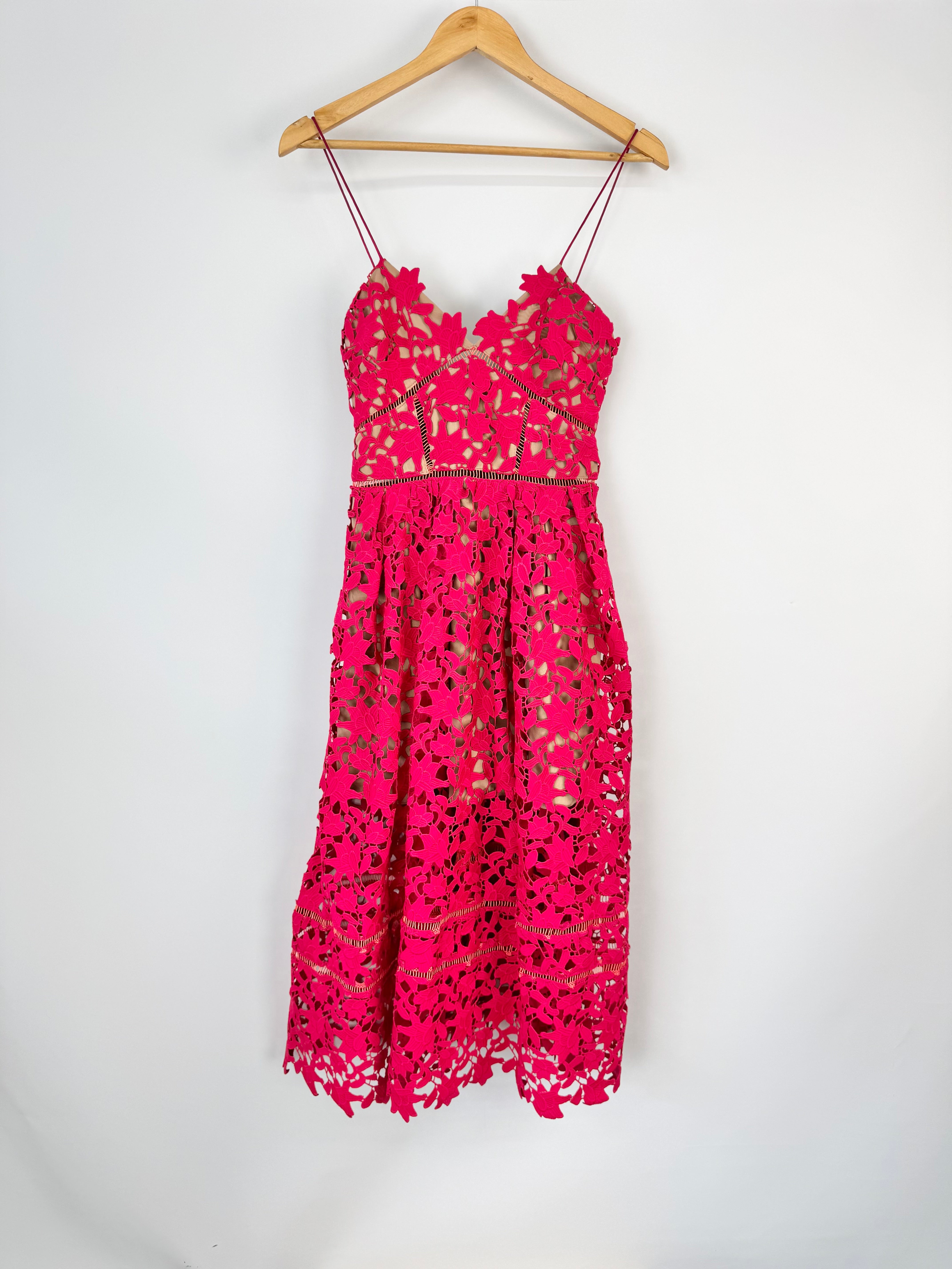 Self Portrait 'Azalea' Pink Midi Dress - AU10