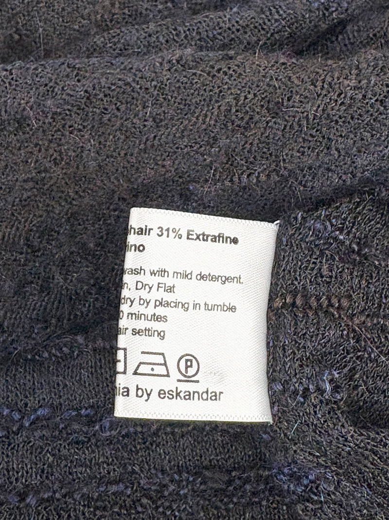 Eskandar Black Mohair & Merino Knit Poncho-Style Sweater - O/S
