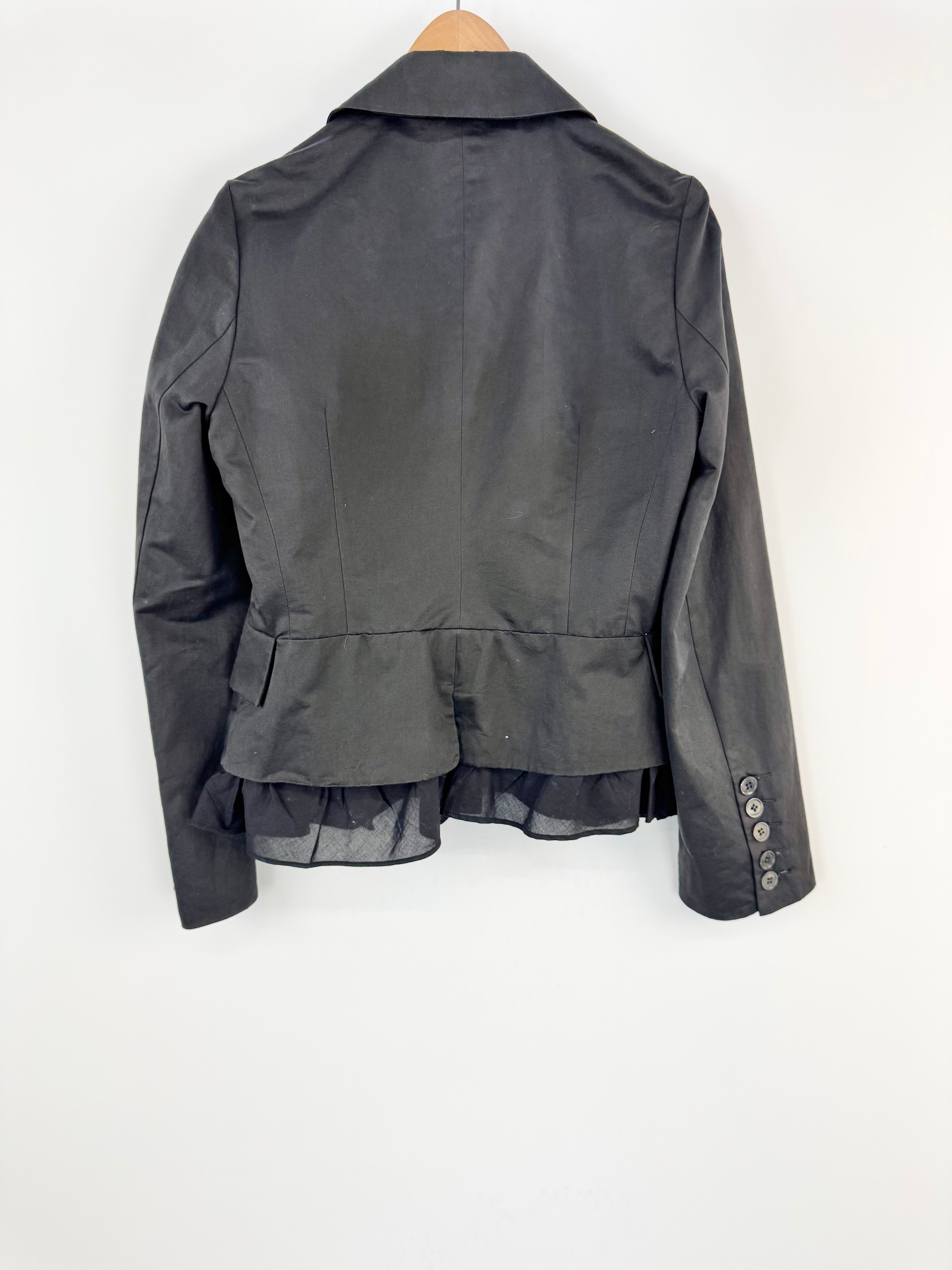 Essentiel Antwerp Black Frill Detail Blazer - AU10