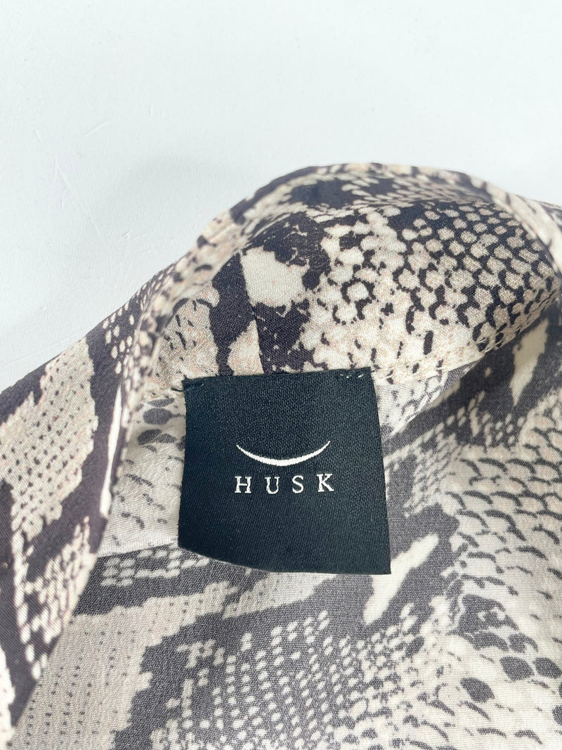 Husk Snakeskin Print Silk Wrap Top - AU8