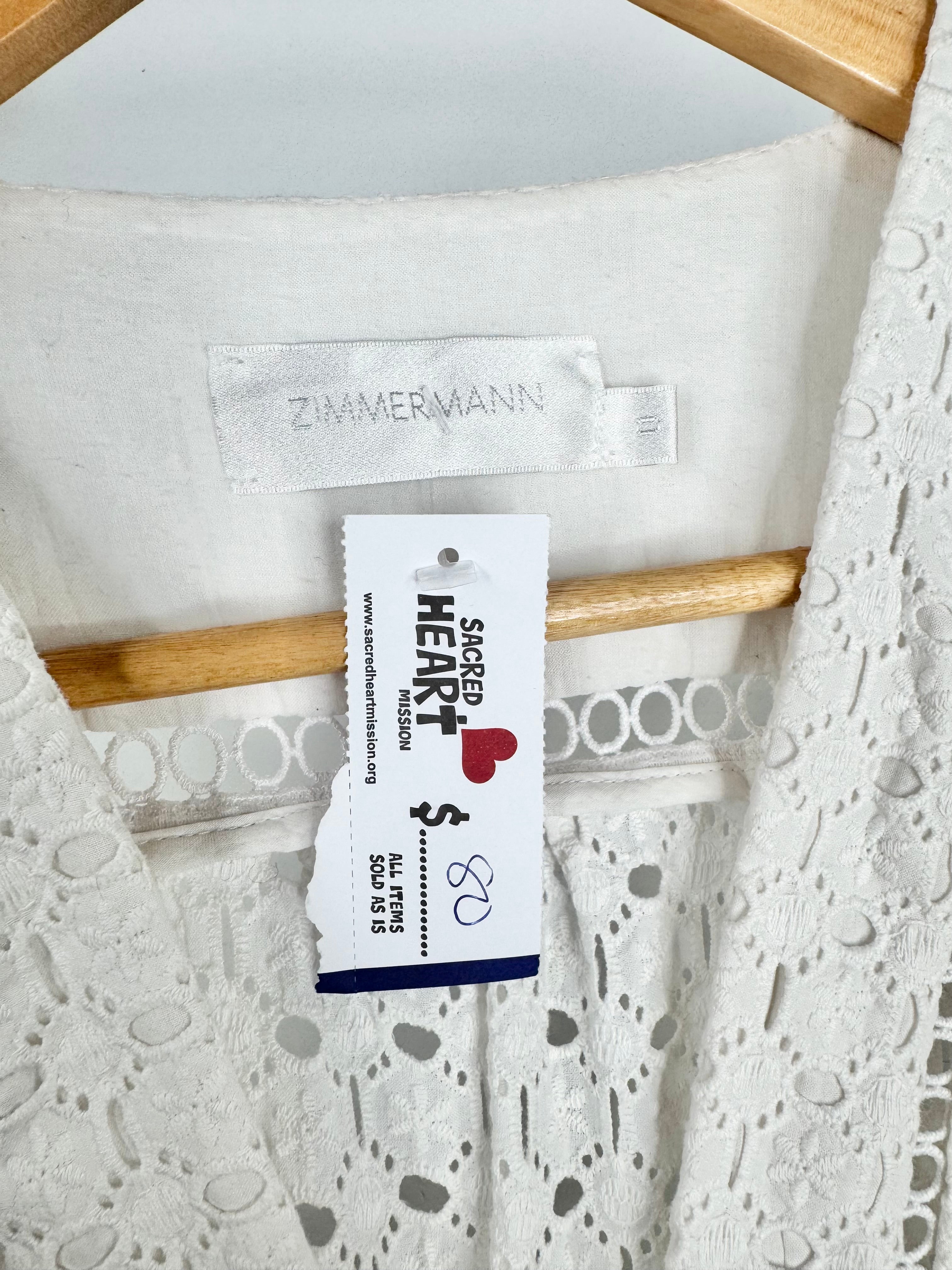 Zimmermann Broderie Anglais White Dress - AU8