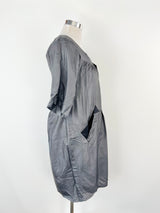 Spijkers En Spijkers Grey Silk Dress - AU12