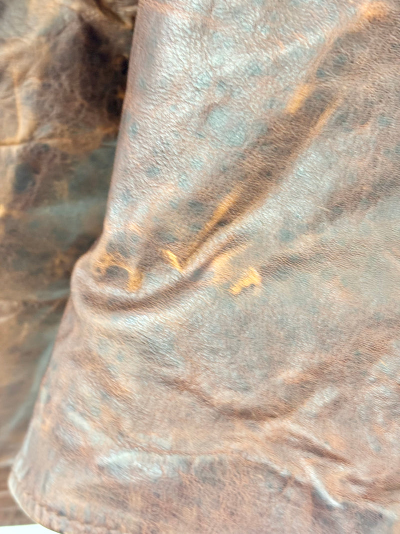 Dory's Genuine Leather Mahogany Shearling-Lined Jacket - 52