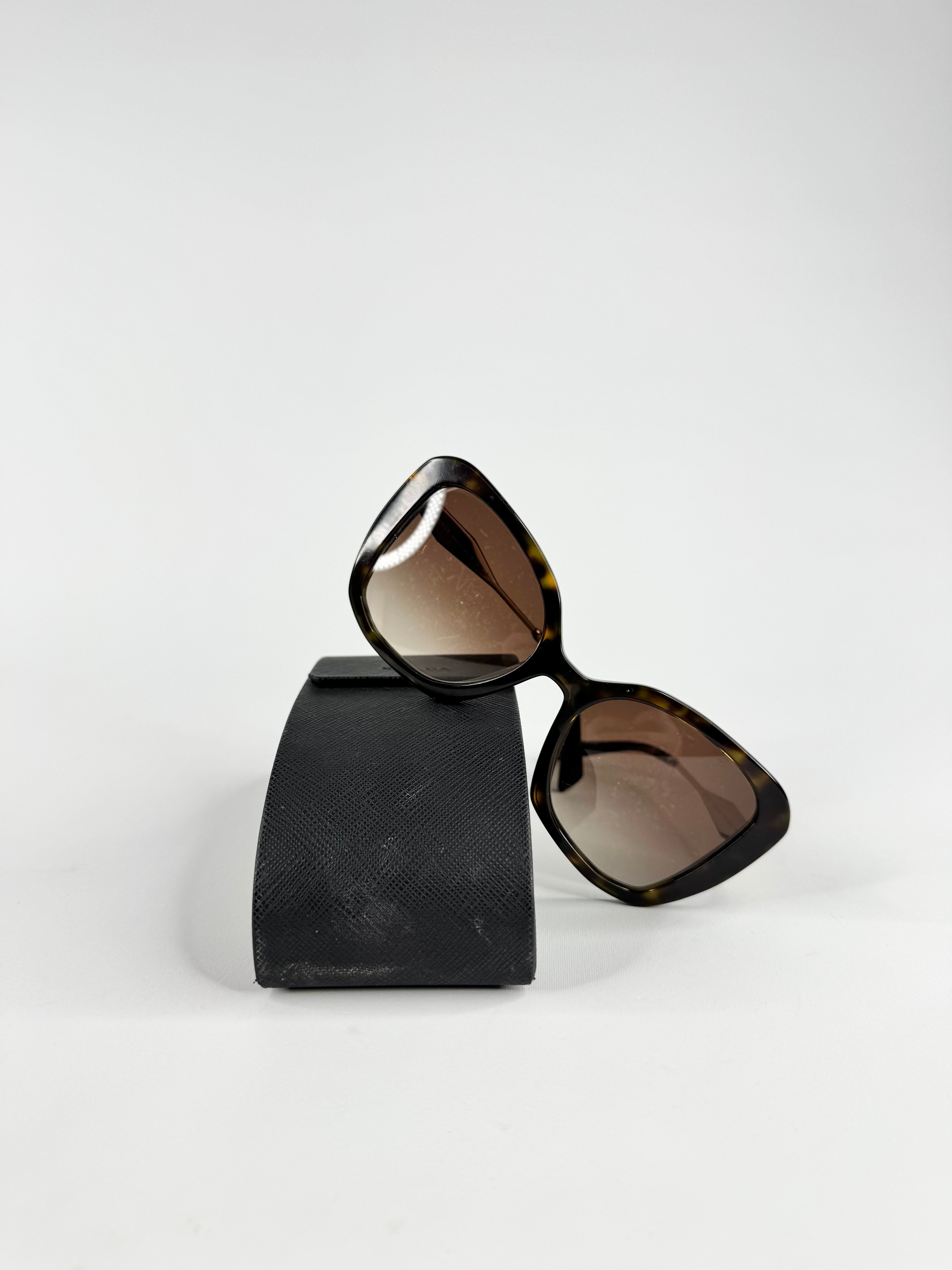 Prada Tortoiseshell Square Sunglasses