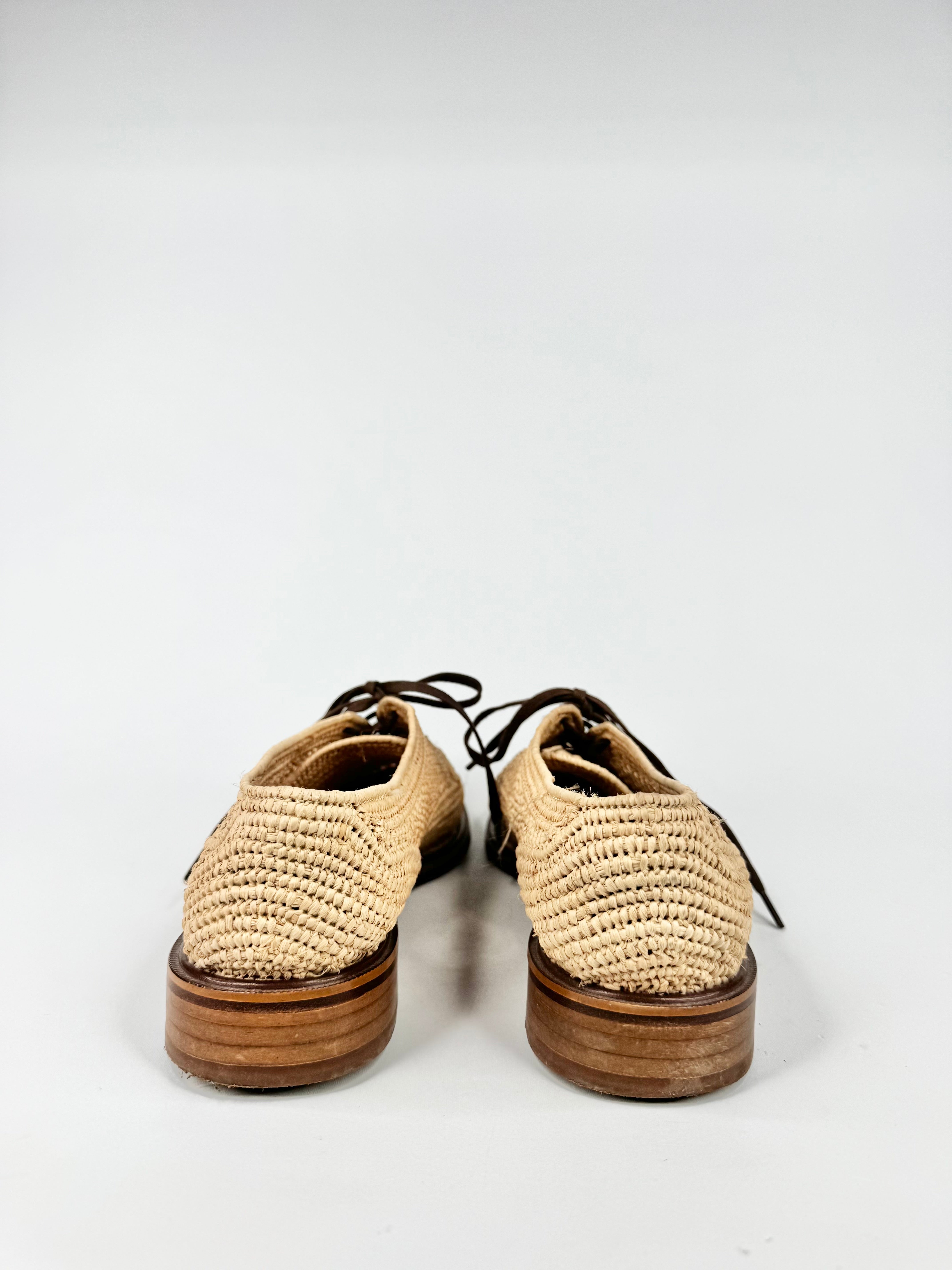 Robert Clergerie Woven Wicker Lace Ups - EU39