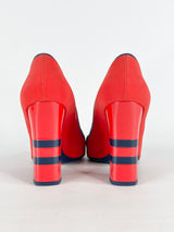 Pollini Vermillion Leather 'Perry' Pumps - EU37