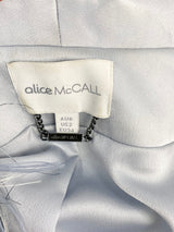 Alice McCall Sky Blue & Metallic Silver Layered Faux Fur Coat - AU6