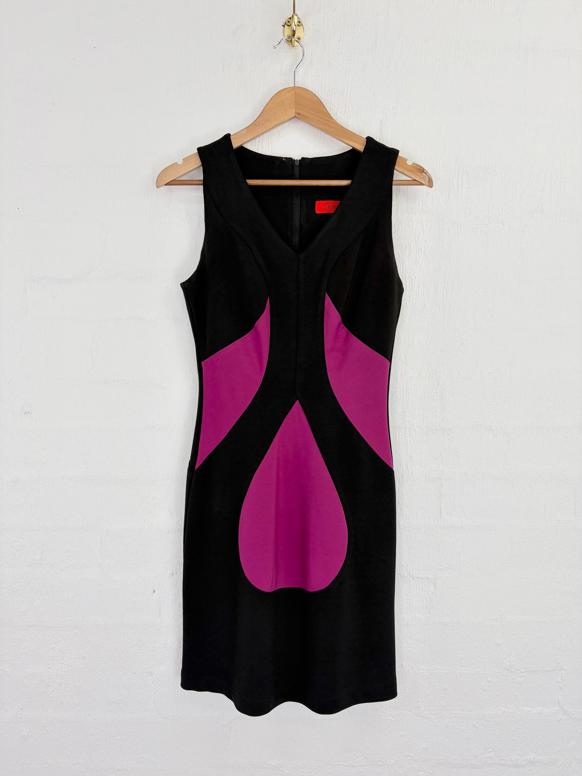 Dizingof Black & Magenta Sheath Dress - AU8