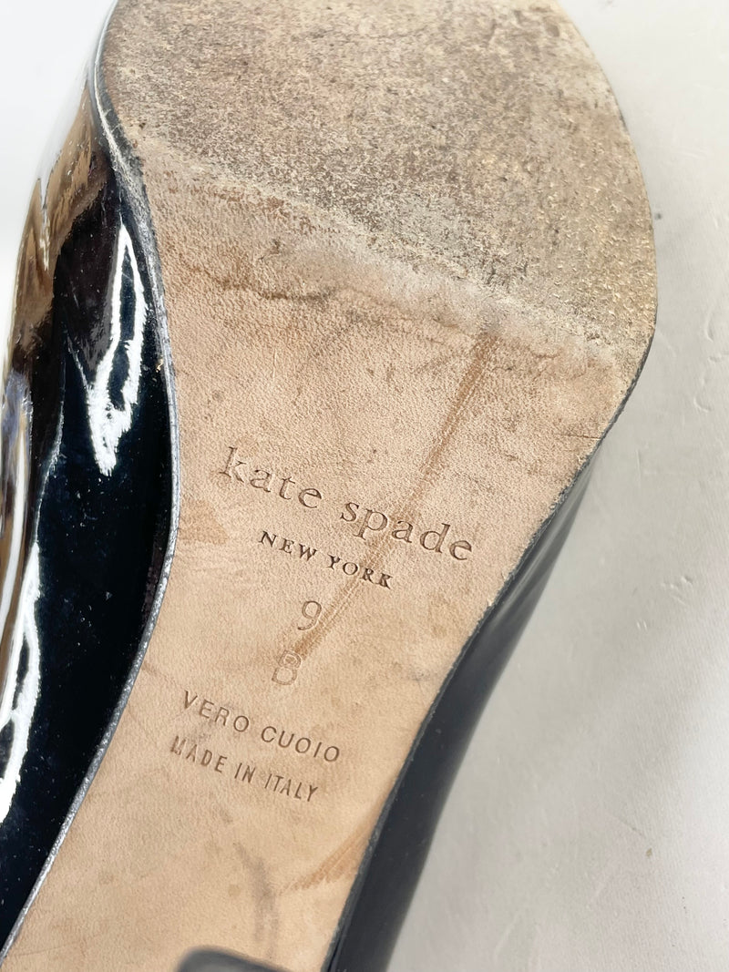 Kate Spade Patent Black Leather Pumps - 9B