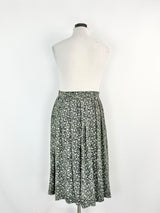 Vintage Karl Lagerfeld Floral Polyester Pleated Skirt - AU10