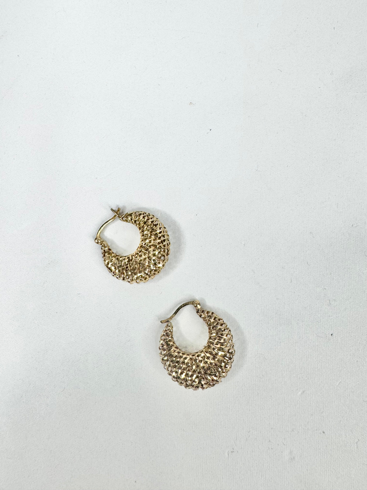 925 Silver Gold Toned Filigree Hoop Earrings