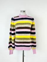 Ganni Multicolour Puff Sleeve Striped Jumper - AU6/8