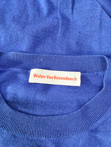 Walter van Beirendonck Blue Wool Hippo Patterned Top - M