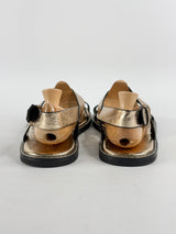 Commonry Gold Leather 'Deva' Sandals - EU42