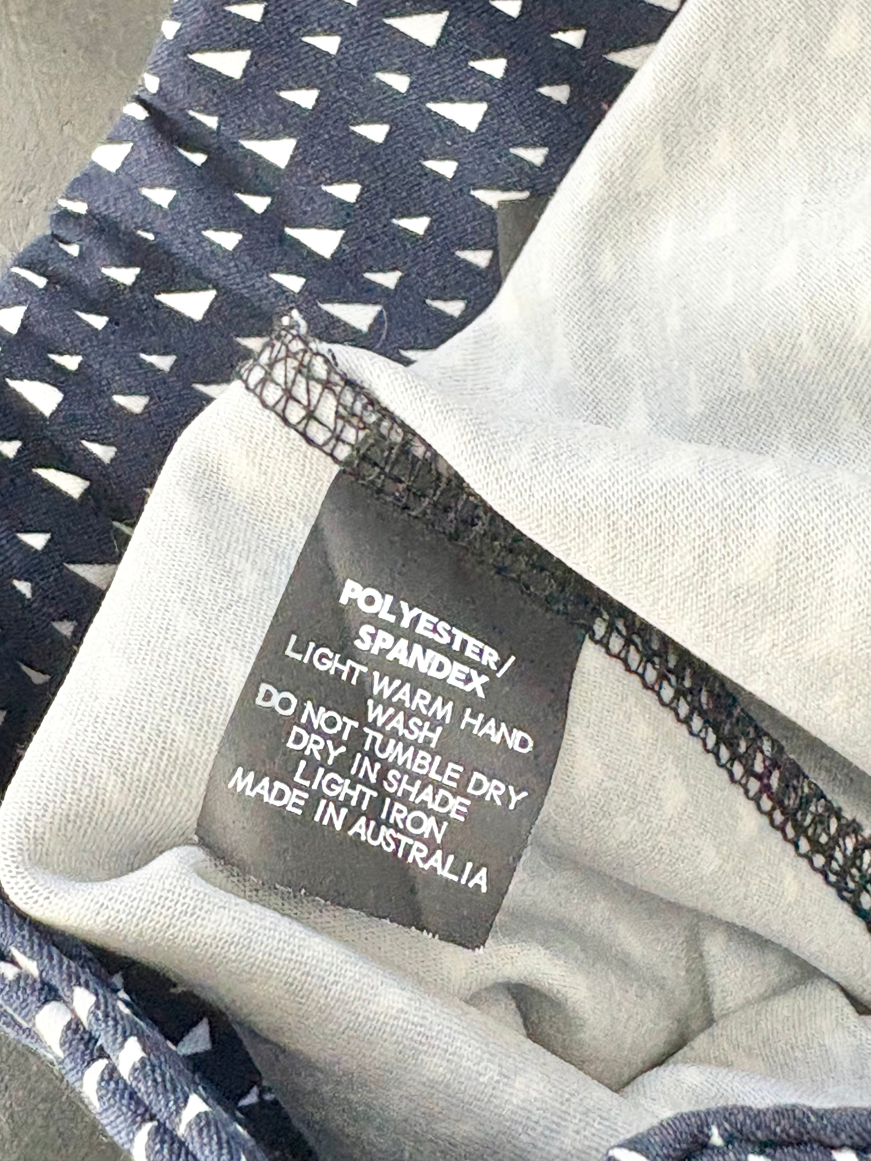 Roxanne Navy & White Geometric Pattern Stretch Pants - AU8