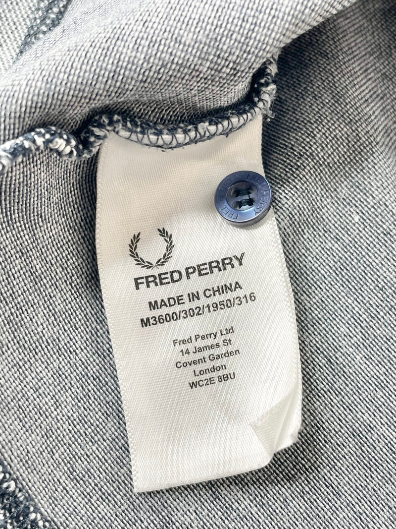 Fred Perry Slim Fit Twin Tipped Grey Polo - M