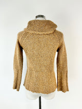 Armani Exchange Wool, Mohair & Silk Blend Tan Jumper - AU6/8