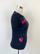 Sonia Rykiel Black Embroidered T-Shirt - AU10