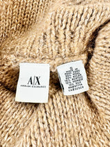 Armani Exchange Wool, Mohair & Silk Blend Tan Jumper - AU6/8