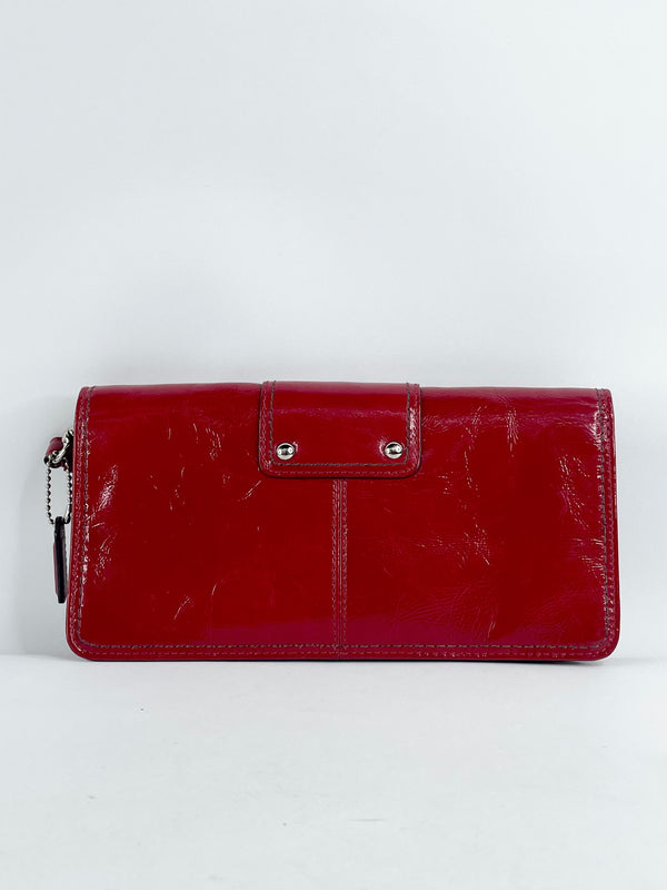 Coach Crimson Red Patent Leather Wristlet