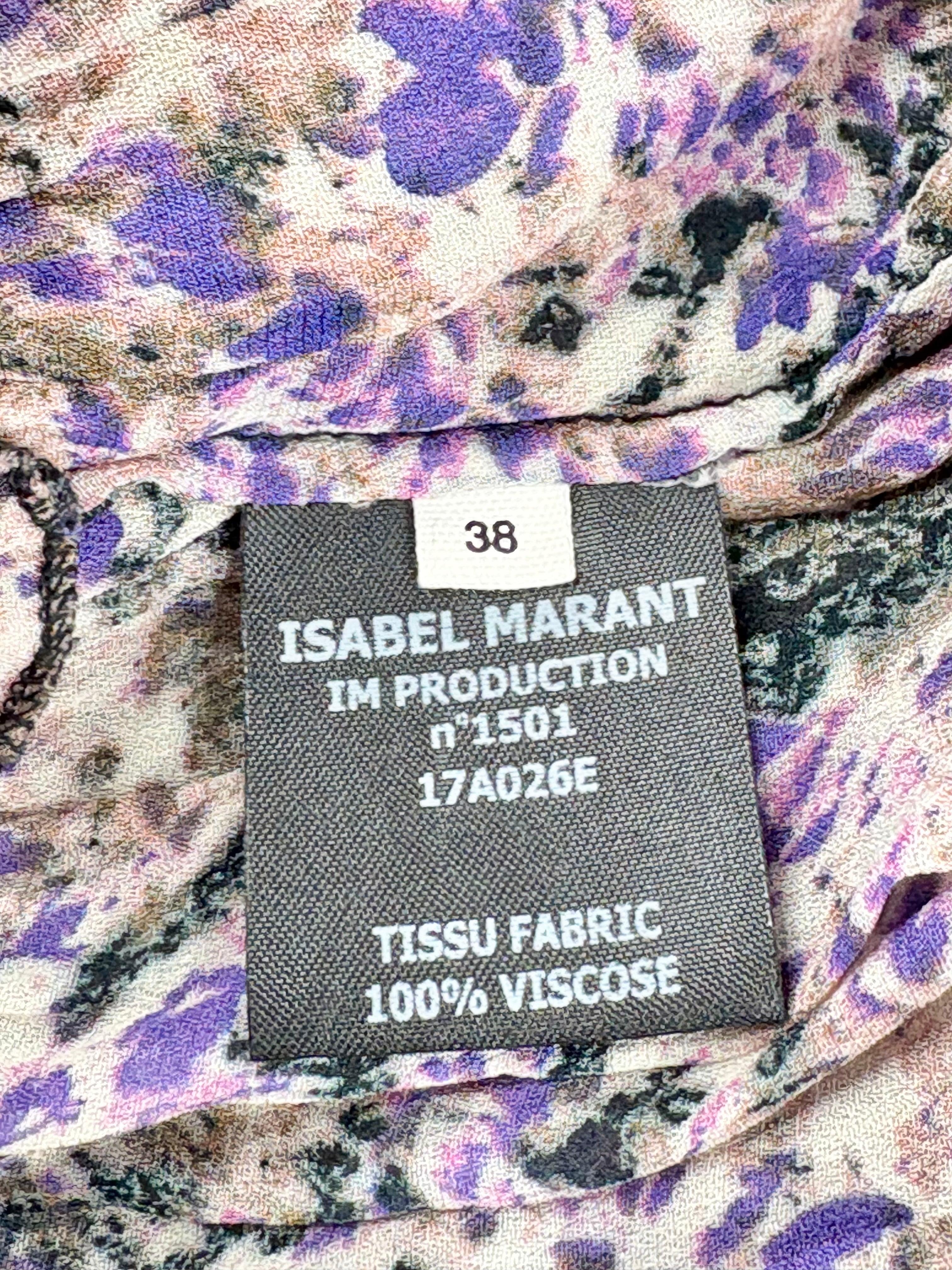 Isabel Marant Étoile Lavender Floral Camo Sheer Midi Dress - AU10