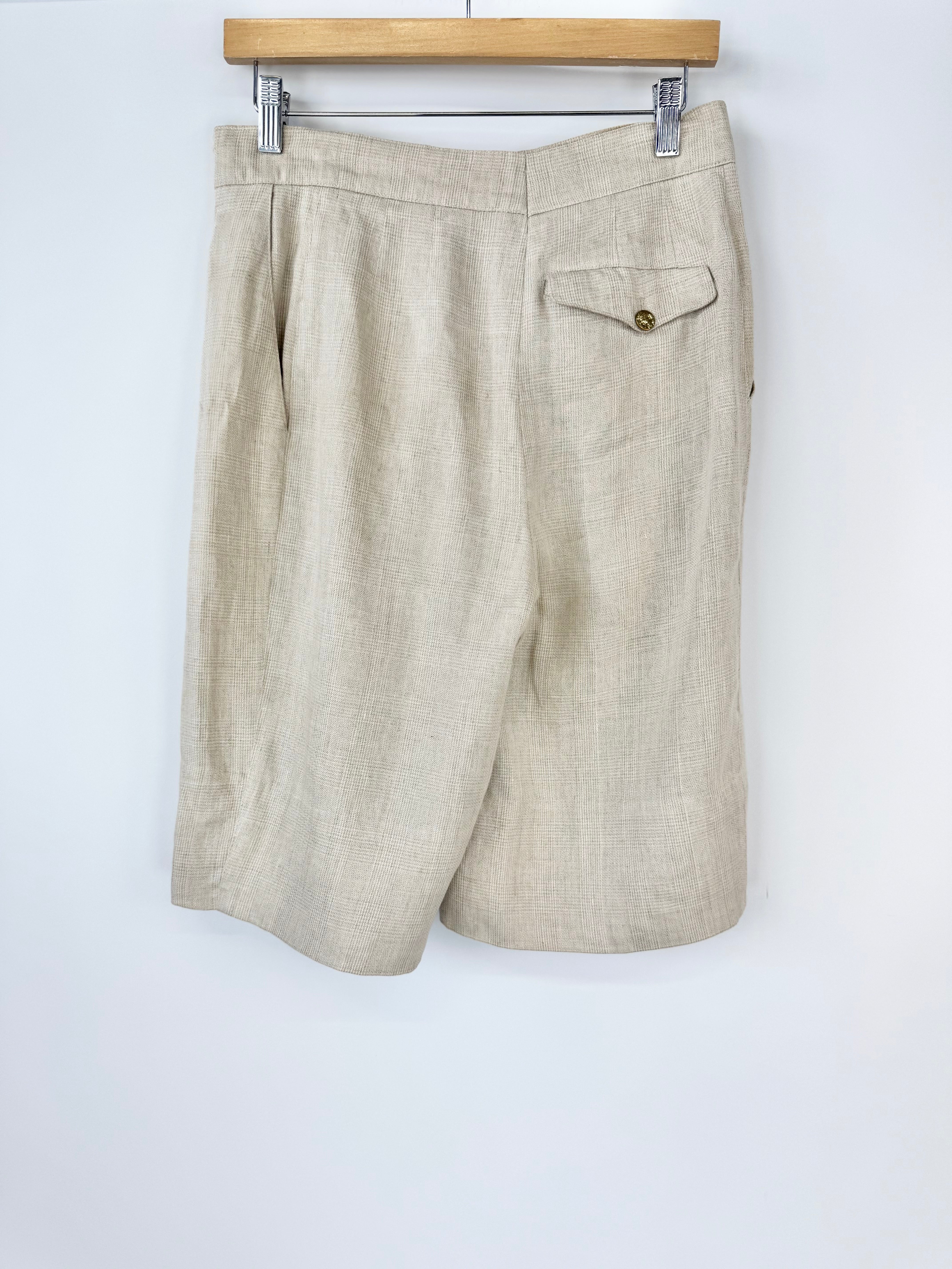 Escada Woven Linen Two Piece Set Blazer & Shorts Set - 42