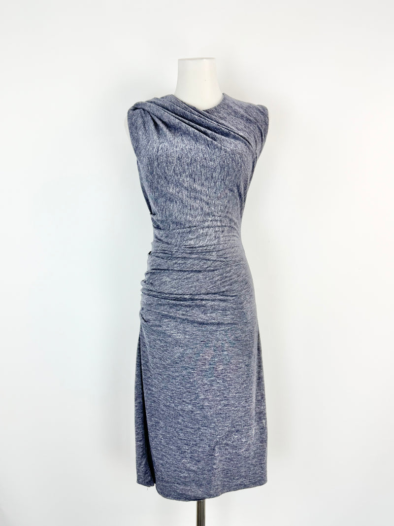 T by Alexander Wang Stone Blue Midi Dress - AU8/10