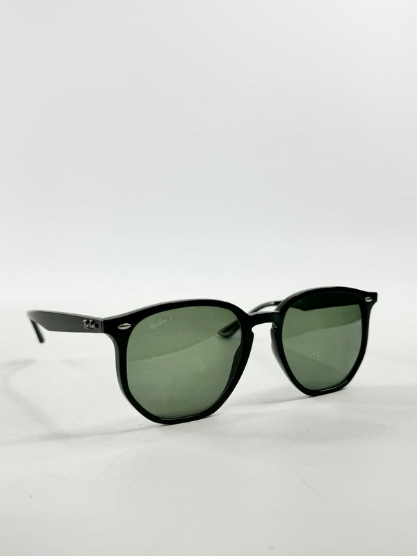 Ray Ban Polished Black Irregular Shaped Sunglasses