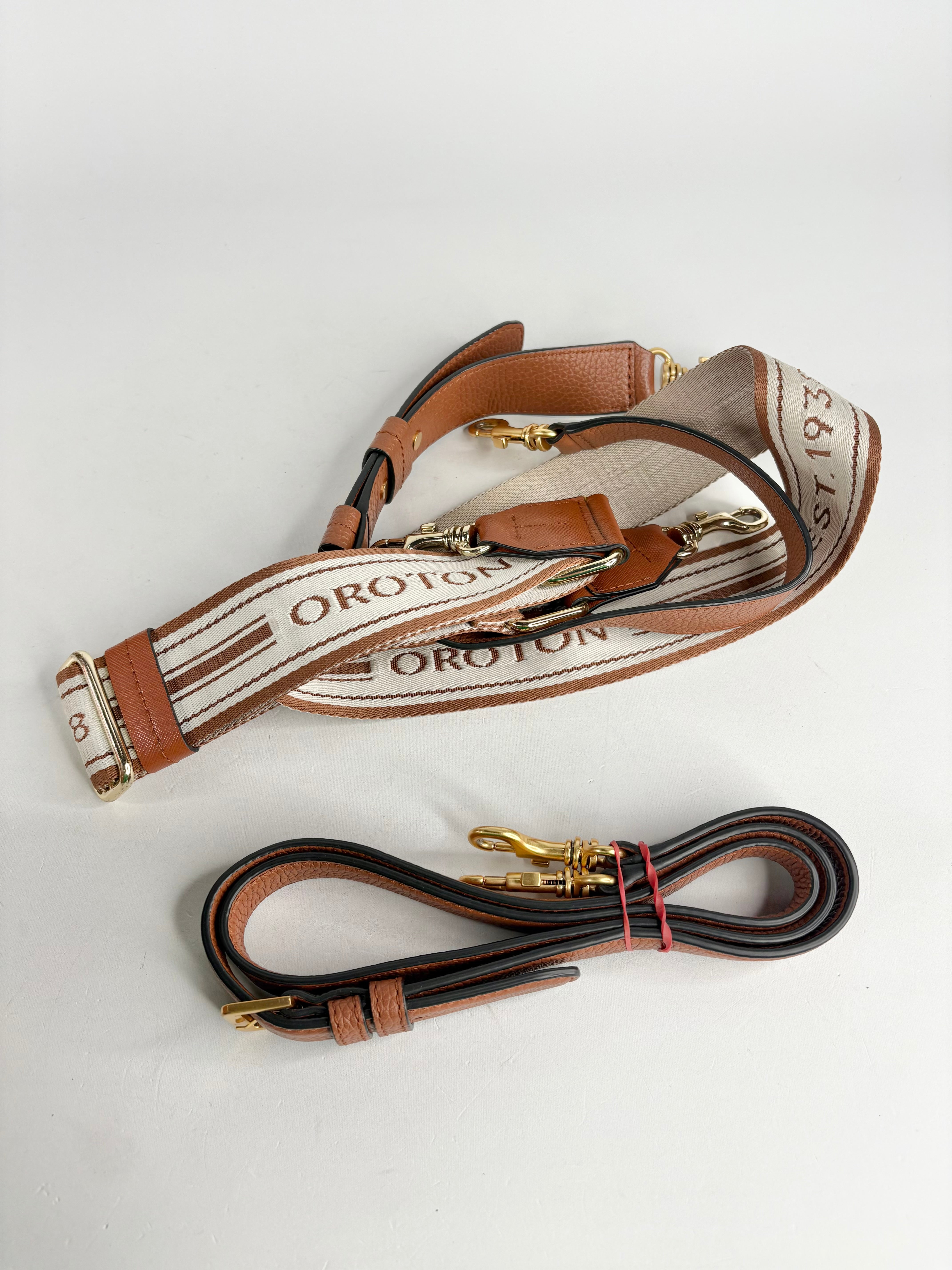 Oroton Chestnut Grained Leather Crossbody Bag