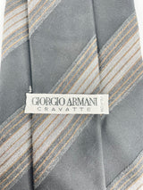 Giorgio Armani Cravatte Black Striped Silk Tie