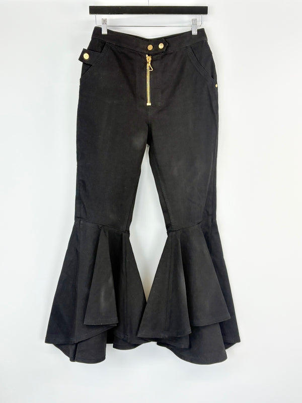 Ellery Black Denim High-Rise Flared Jeans - 28
