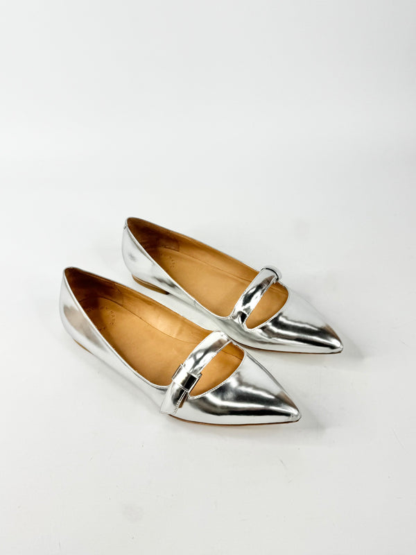 Marc Jacobs Silver Pointed Toe Mary Janes - EU38