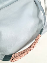 Fossil Cornflower Blue Grained Leather Shoulder Bag