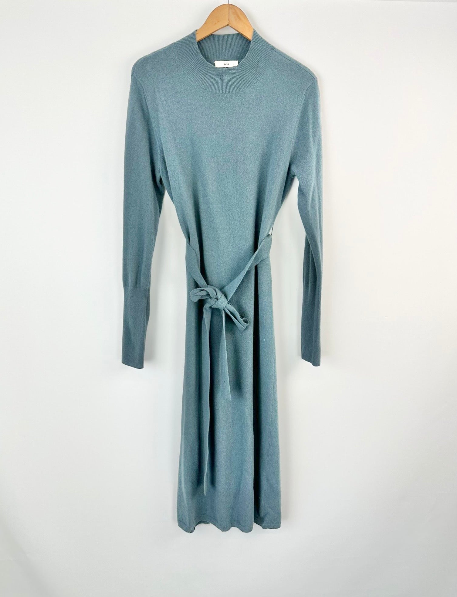 MFW Bul Mist Blue Knit Belted Maxi Dress - AU12