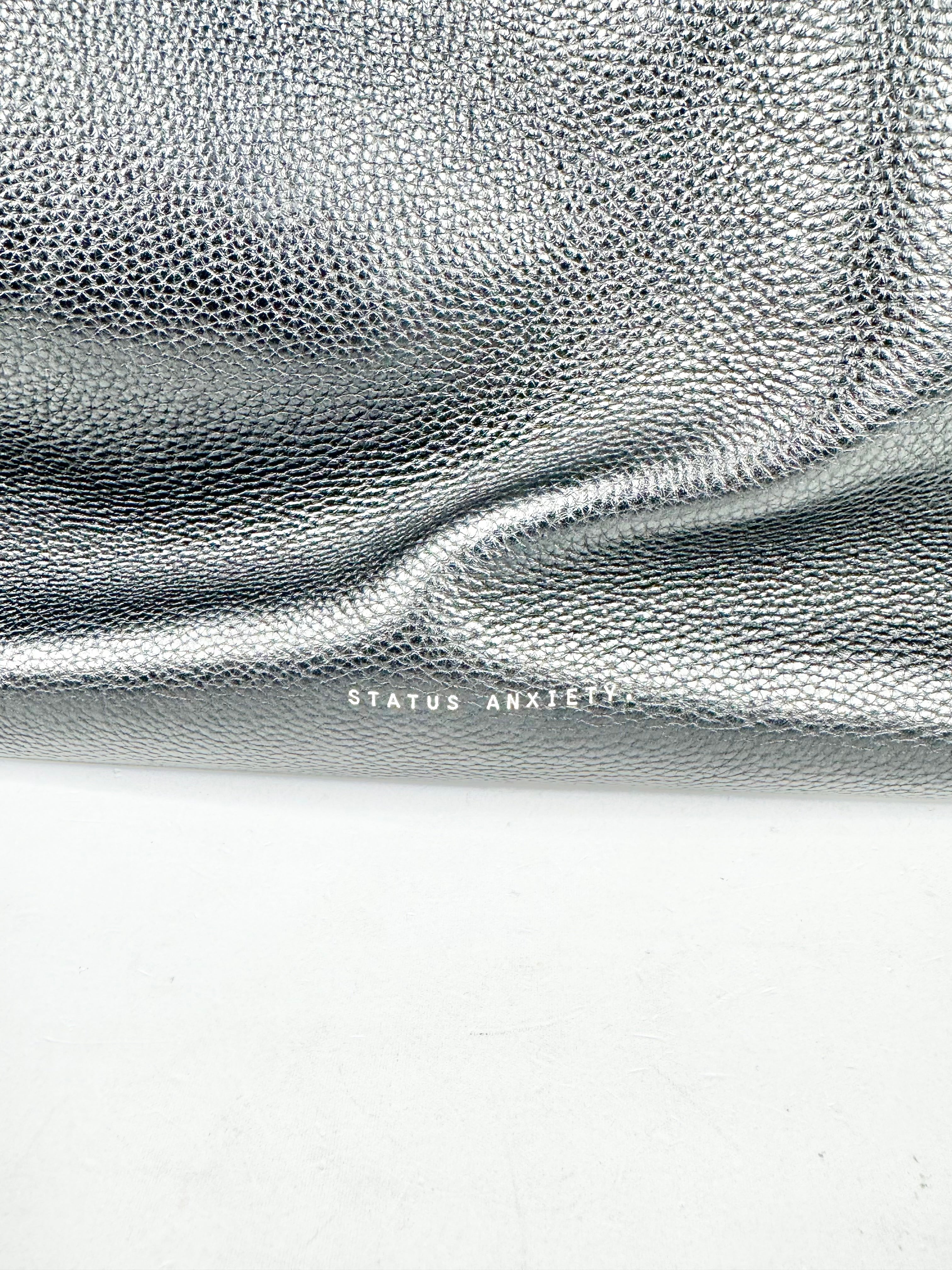 MFW Status Anxiety Black Grained Leather Shoulder Bag