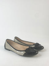 My Ferragamo Patent Leather Houndstooth Ballet Flats - 8.5B