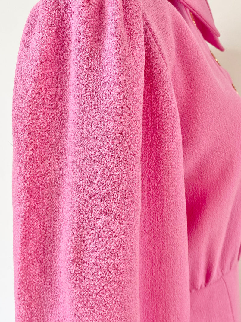 Rowen Rose Uniform Pink Puff Sleeved Mini Dress - AU8