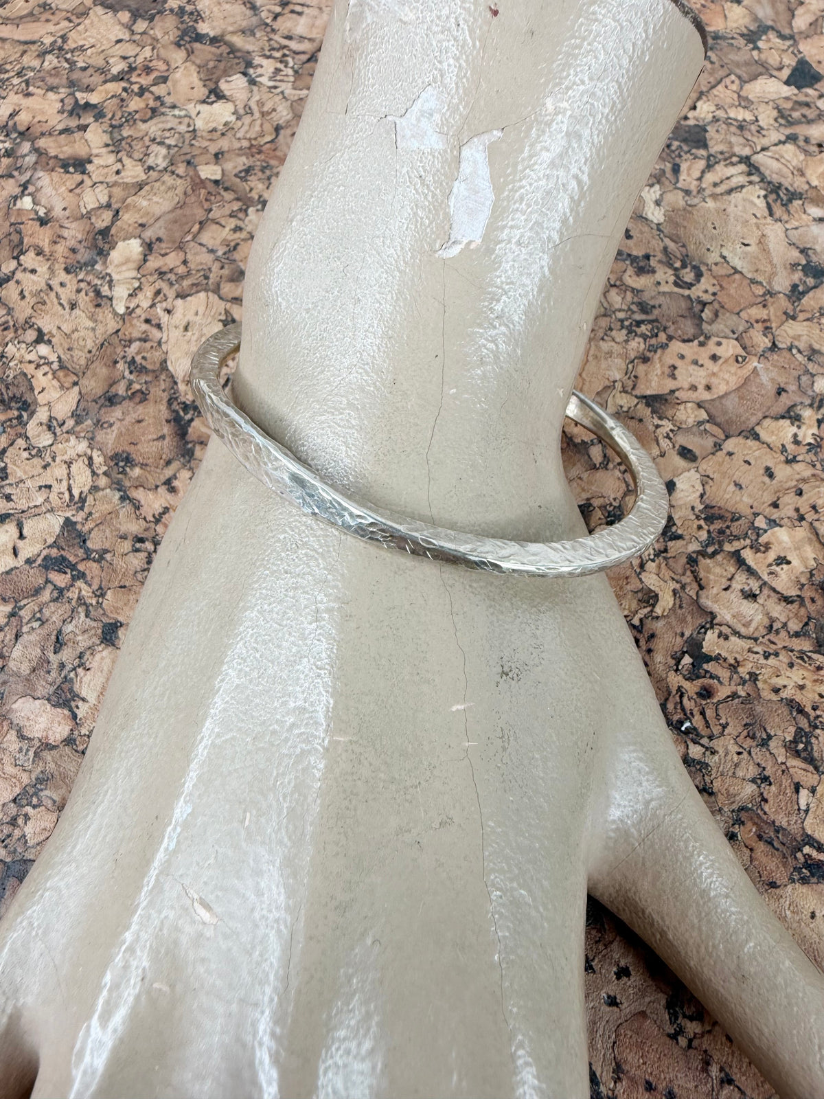 Vintage Hammered Silver Bangle