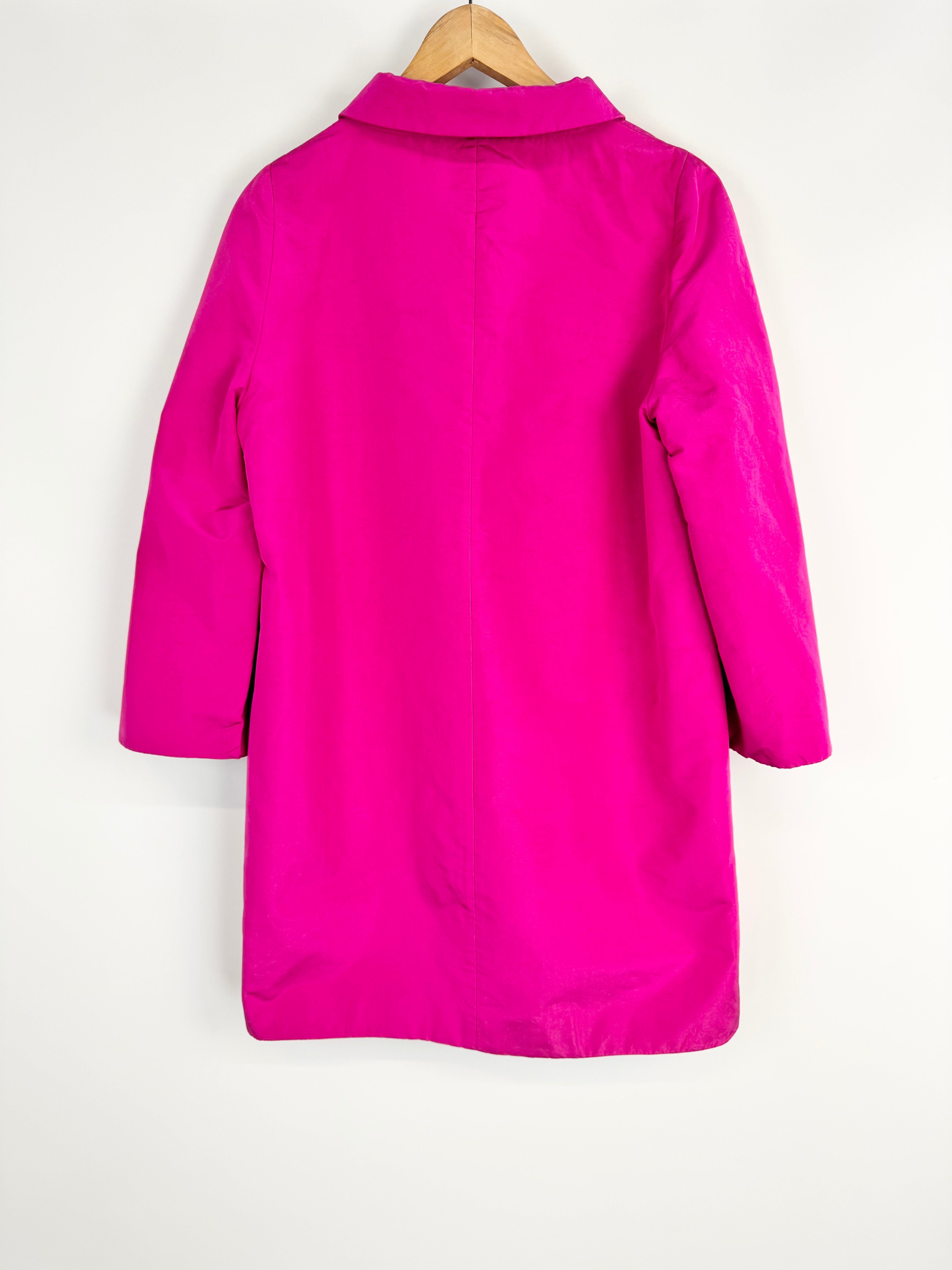 Prada Neon Fuchsia A-Line Swing Coat - AU10/12