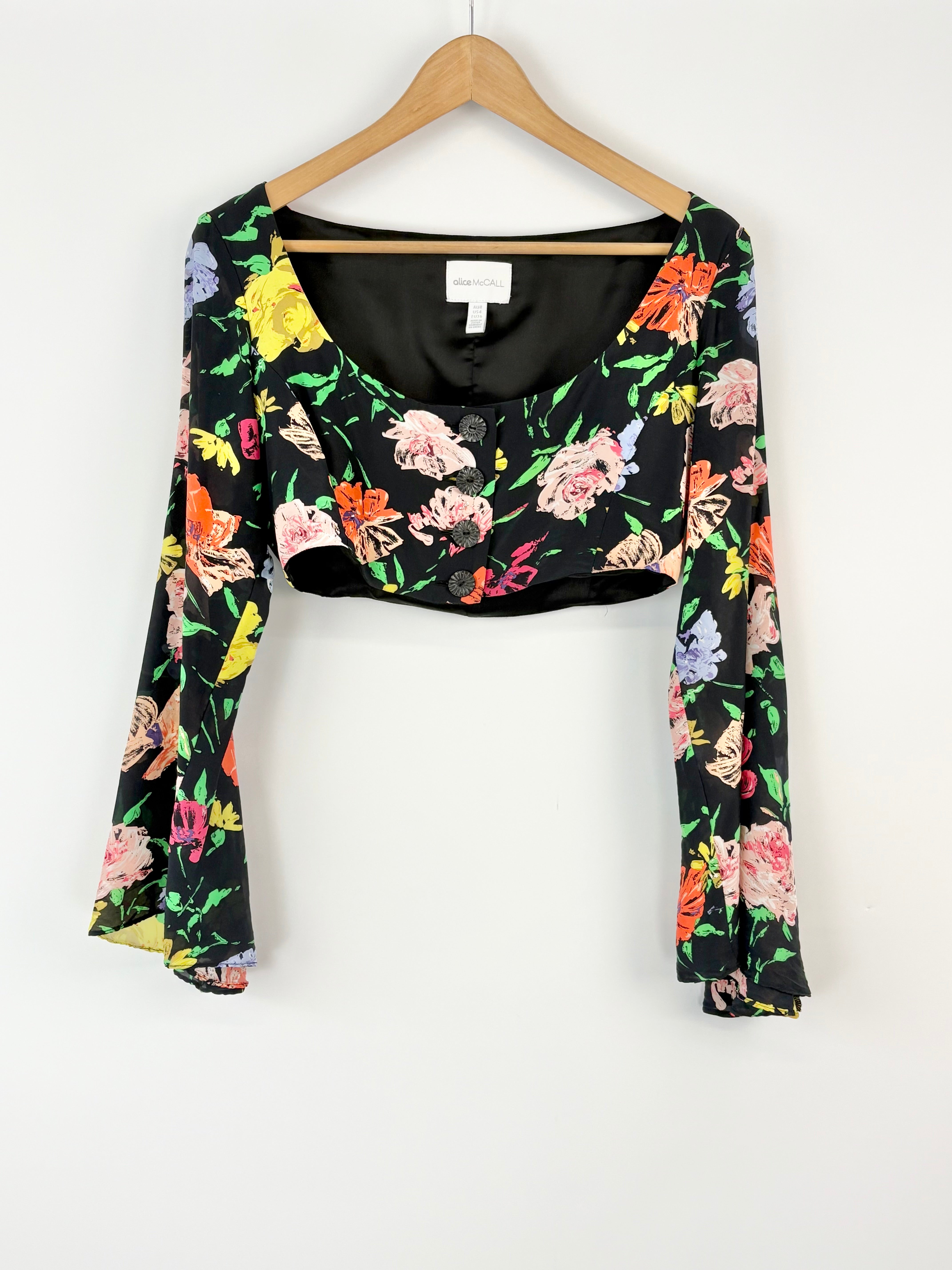 Alice McCall Silk-Blend Cropped 'Picasso' Top - AU8