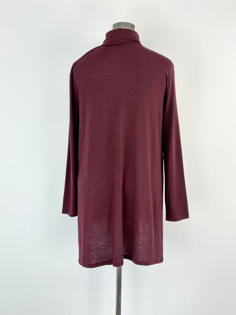 Studio.W Maroon Mock-Neck Long Sleeve Top - L