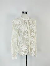 Custommade Phillina Sheer Lace Button Up Top - AU10