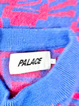 Palace Blue & Pink Vintage Style Wool & Acrylic Jumper - AU10